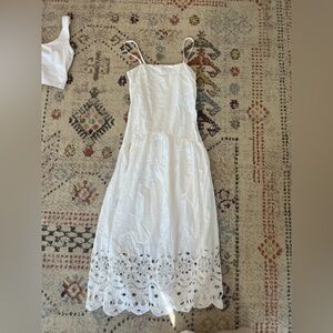 Elegant White Lace Trim Dress